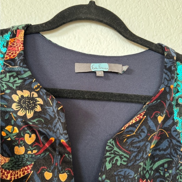 NWOT ANTHROPOLOGIE EVA FRANCO LARKSONG BIRD CORDUROY DRESS SZ 4 - Picture 4 of 11